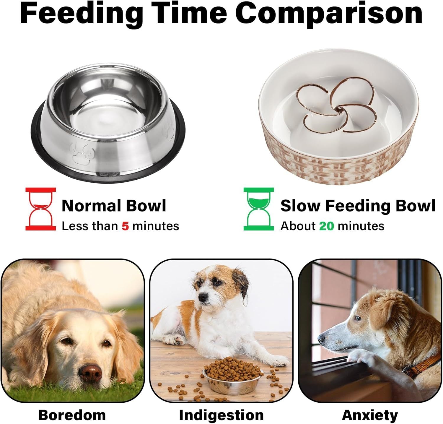 Ceramic Slow Feeder Dog Bowl Slow Feeder