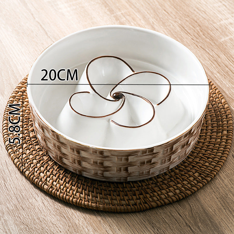 Ceramic Slow Feeder Dog Bowl Slow Feeder