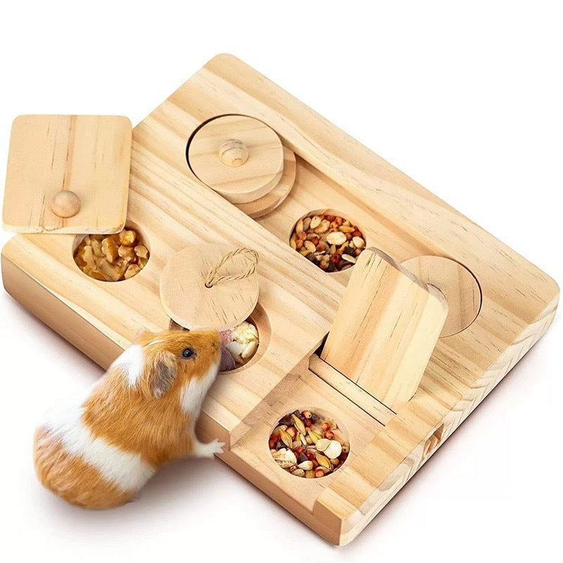 Wooden Hamster Feeder Household