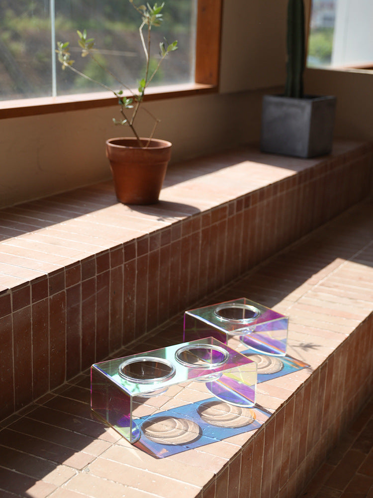 Acrylic Pet Dazzling Bowl Food Basin