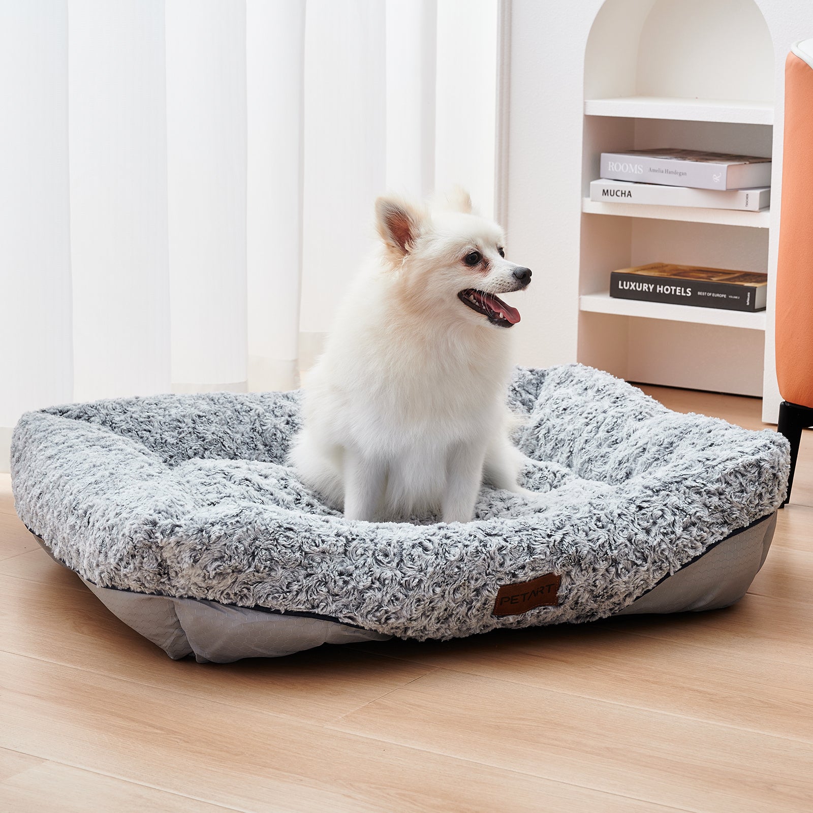 Swirl Rose Velvet Dog Beds For Small