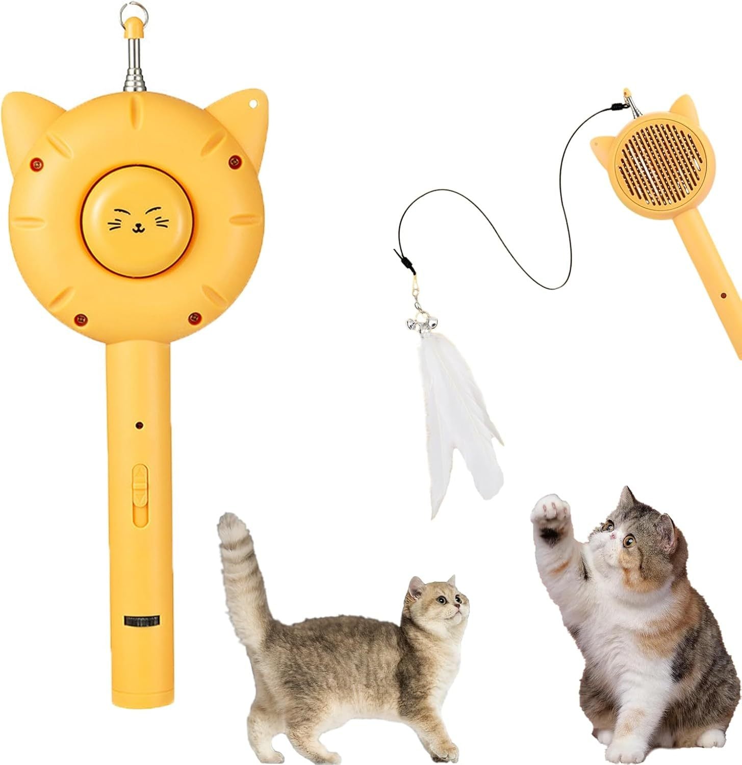 Retractable Cat-Teasing Wand Pet Grooming