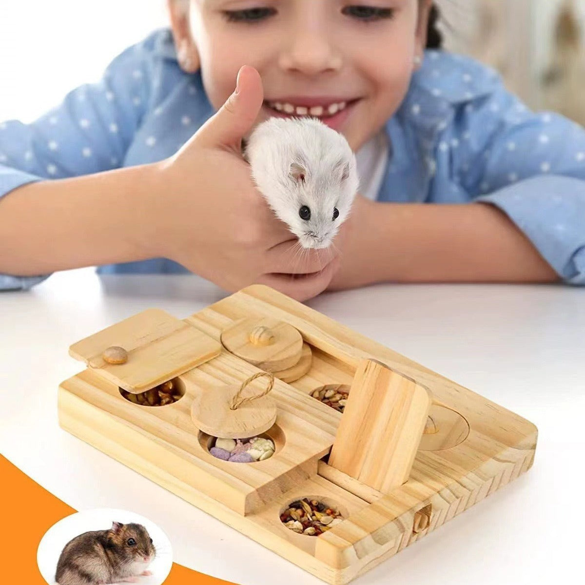 Wooden Hamster Feeder Household