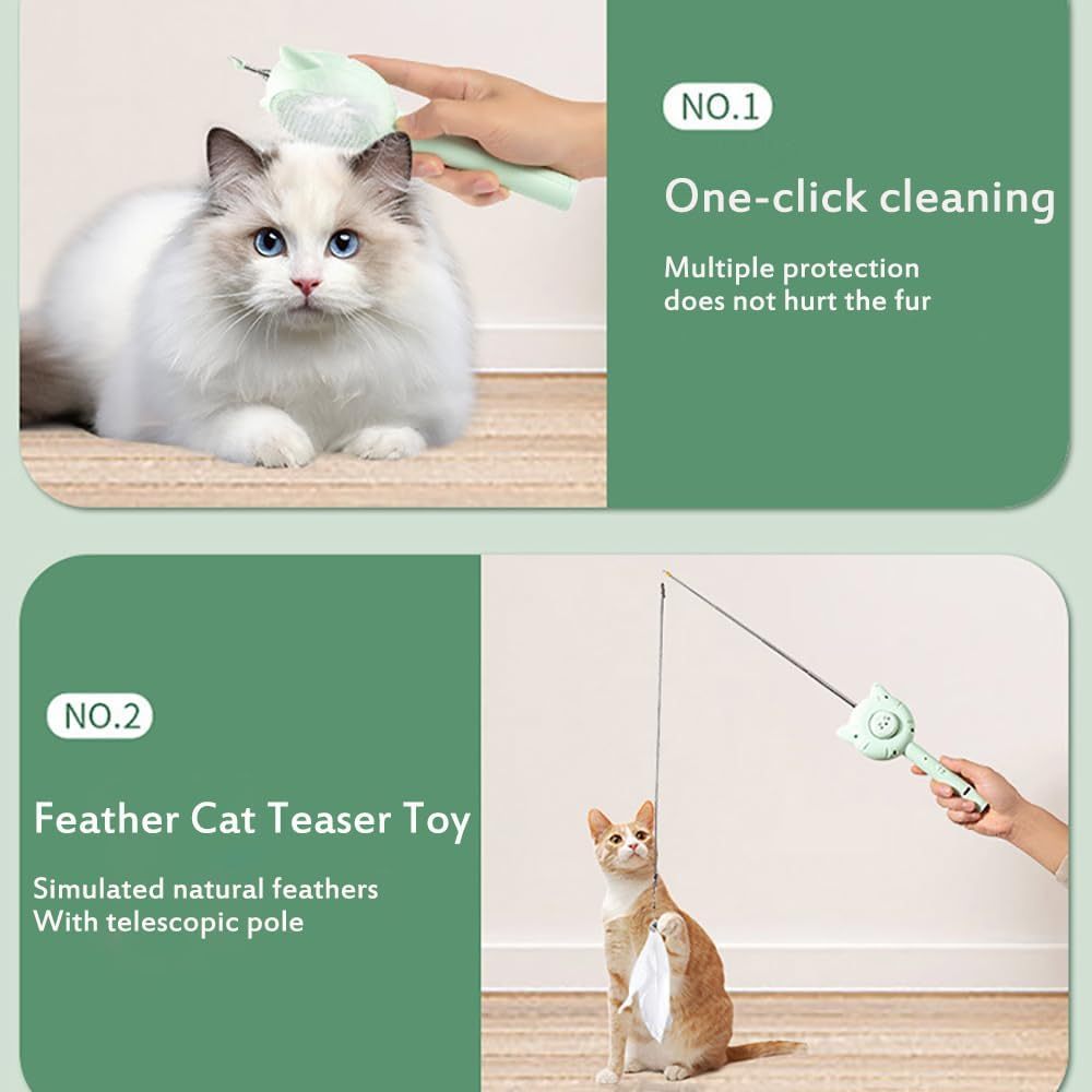 Retractable Cat-Teasing Wand Pet Grooming