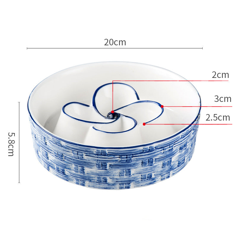 Ceramic Slow Feeder Dog Bowl Slow Feeder
