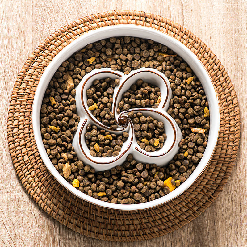 Ceramic Slow Feeder Dog Bowl Slow Feeder