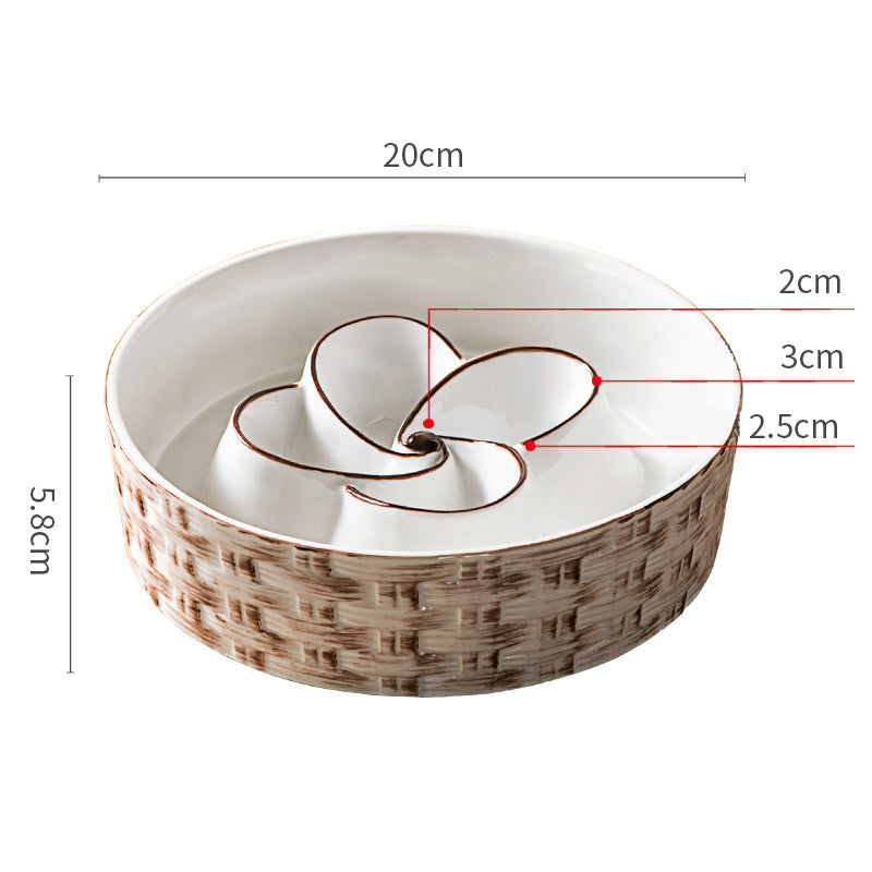 Ceramic Slow Feeder Dog Bowl Slow Feeder