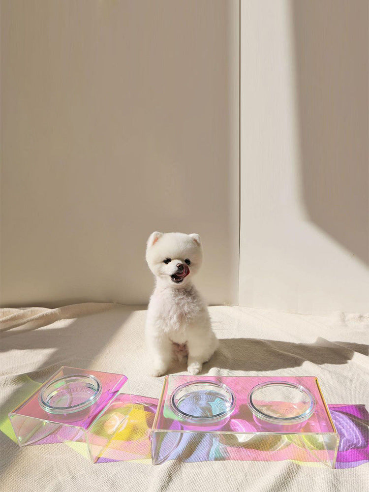 Acrylic Pet Dazzling Bowl Food Basin