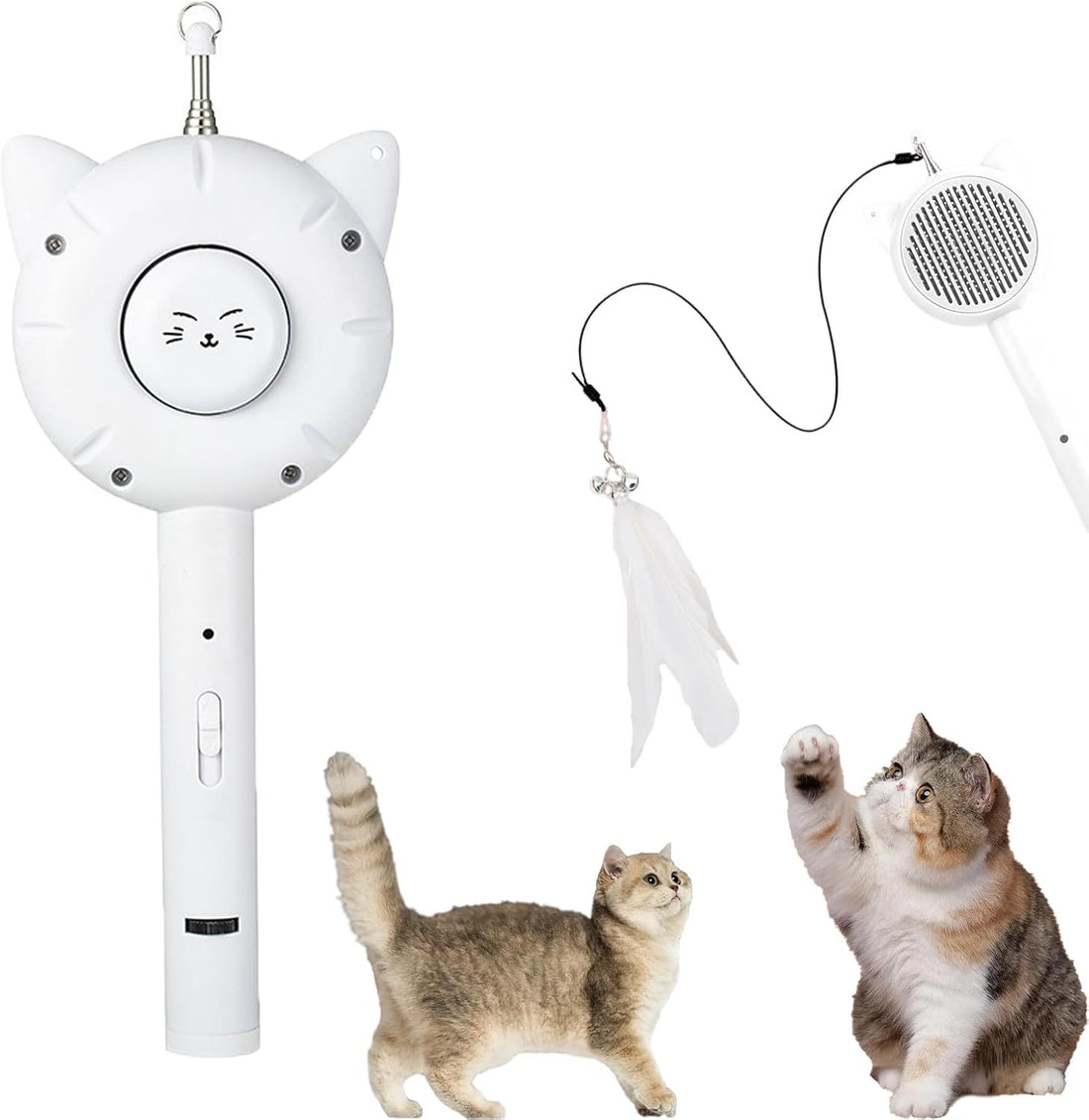 Retractable Cat-Teasing Wand Pet Grooming