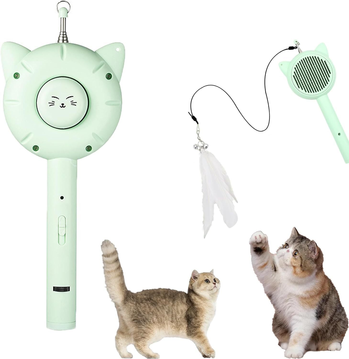 Retractable Cat-Teasing Wand Pet Grooming
