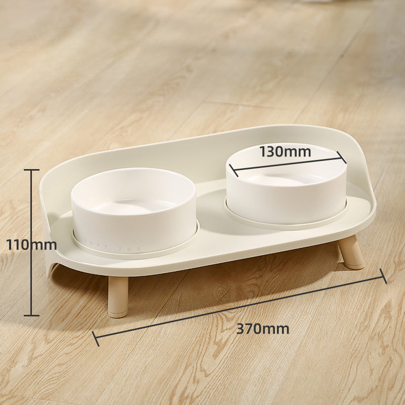 Pet Bowl Tilted Cat Double Bowls Protect