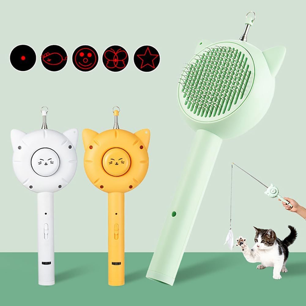 Retractable Cat-Teasing Wand Pet Grooming