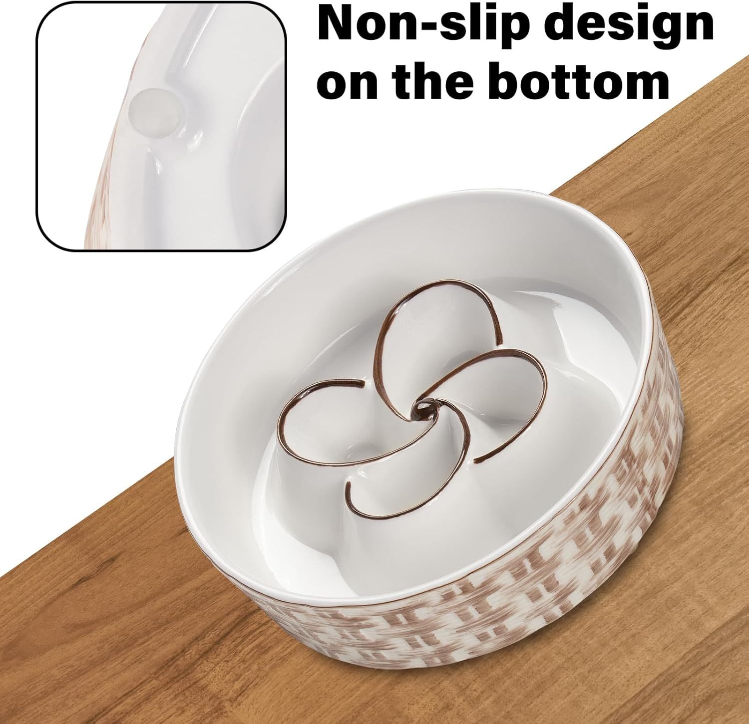 Ceramic Slow Feeder Dog Bowl Slow Feeder