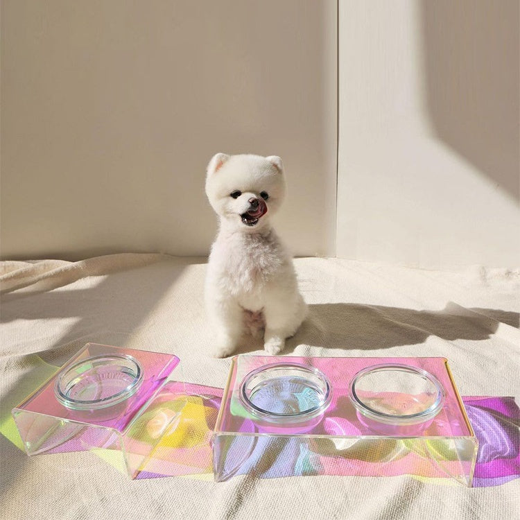 Acrylic Pet Dazzling Bowl Food Basin