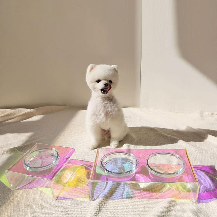 Acrylic Pet Dazzling Bowl Food Basin